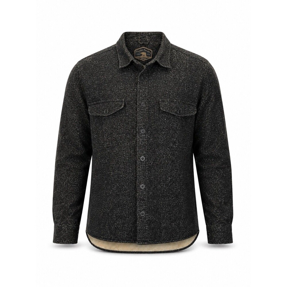 Freedom Foundry Mens XL Thick Flannel Shirt Charcoal Gray Speckled 100% Cotton